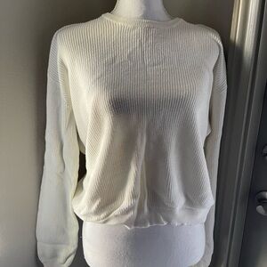 Brandy Melville cropped white knit sweater